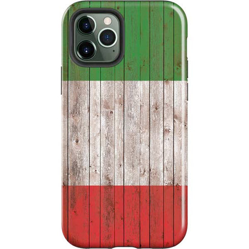 Italian Flag Dark Wood iPhone 12 Pro Max Impact Case