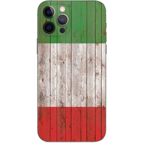 Italian Flag Dark Wood iPhone 12 Pro Skin