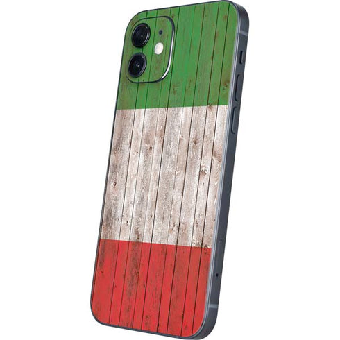 Italian Flag Dark Wood iPhone 12 Skin