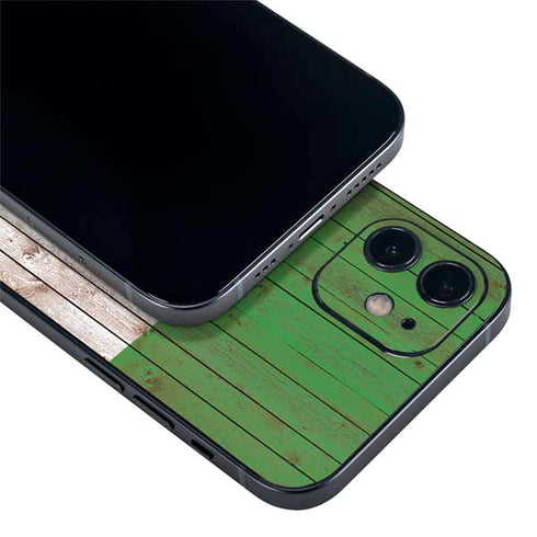 Italian Flag Dark Wood iPhone 12 Skin