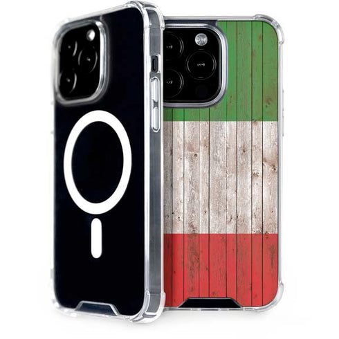 Italian Flag Dark Wood iPhone 13 Pro MagSafe Case
