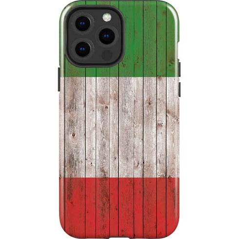 Italian Flag Dark Wood iPhone 13 Pro Max Impact Case