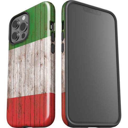 Italian Flag Dark Wood iPhone 13 Pro Max Impact Case