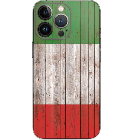 Italian Flag Dark Wood iPhone 13 Pro Skin