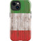 Italian Flag Dark Wood iPhone 15 Plus Impact Case