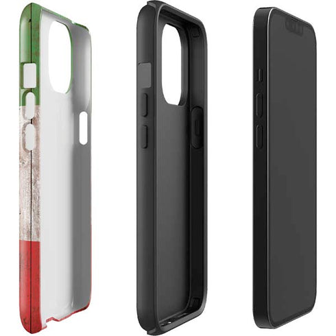 Italian Flag Dark Wood iPhone 15 Plus Impact Case