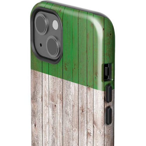 Italian Flag Dark Wood iPhone 14 Impact Case