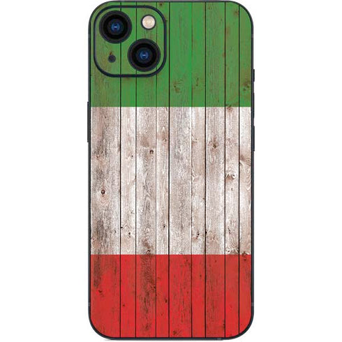 Italian Flag Dark Wood iPhone 14 Plus Skin