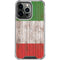 Italian Flag Dark Wood iPhone 14 Pro Clear Case