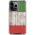 Italian Flag Dark Wood iPhone 14 Pro Clear Case