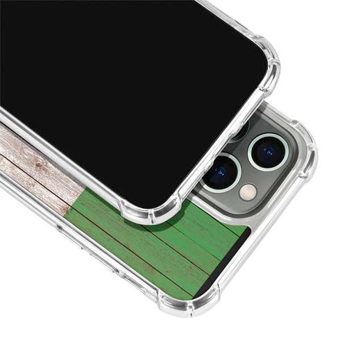 Italian Flag Dark Wood iPhone 15 Pro Clear Case