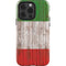 Italian Flag Dark Wood iPhone 14 Pro Impact Case