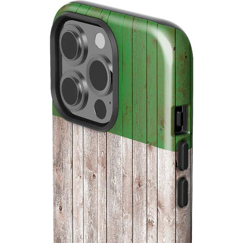 Italian Flag Dark Wood iPhone 15 Pro Impact Case