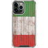 Italian Flag Dark Wood iPhone 14 Pro Max Clear Case