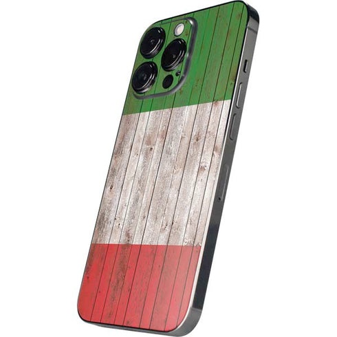 Italian Flag Dark Wood iPhone 14 Pro Max Skin