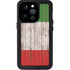 Italian Flag Dark Wood iPhone 14 Pro Waterproof Case