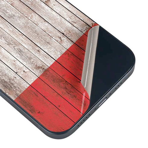 Italian Flag Dark Wood iPhone 14 Skin