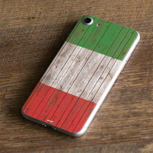 Italian Flag Dark Wood iPhone 7 Skin