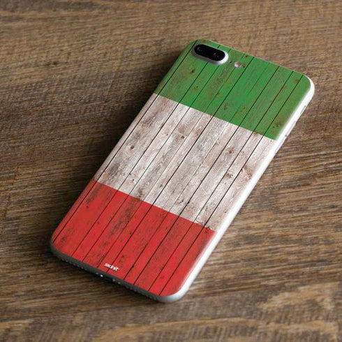 Italian Flag Dark Wood iPhone 8 Plus Skin