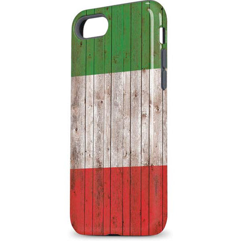 Italian Flag Dark Wood iPhone 8 Pro Case