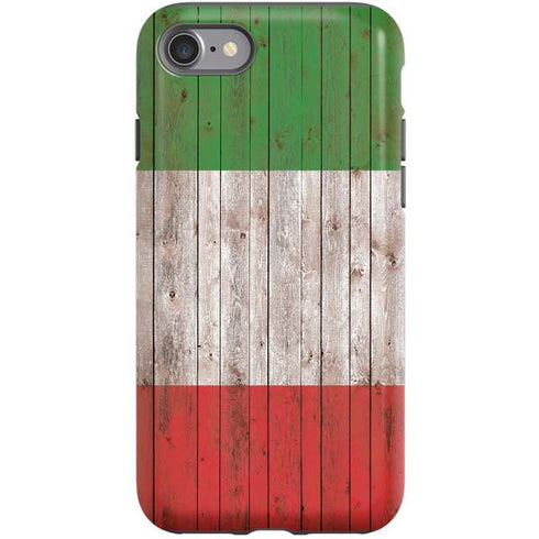 Italian Flag Dark Wood iPhone SE (2nd & 3rd Gen) Pro Case