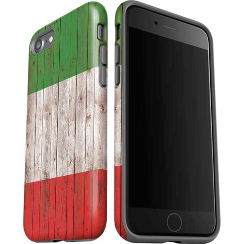 Italian Flag Dark Wood iPhone SE (2nd & 3rd Gen) Pro Case