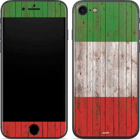 Italian Flag Dark Wood iPhone SE (2nd & 3rd Gen) Skin