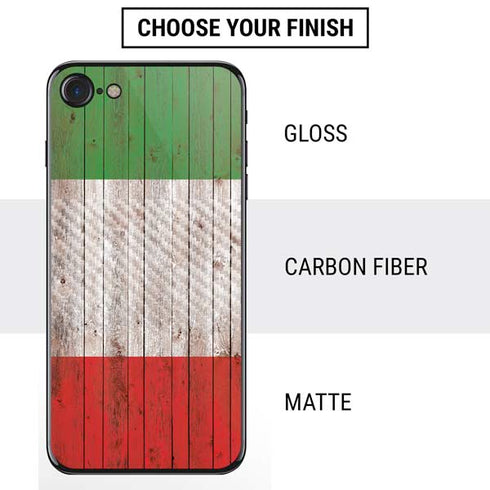 Italian Flag Dark Wood iPhone SE (2nd & 3rd Gen) Skin
