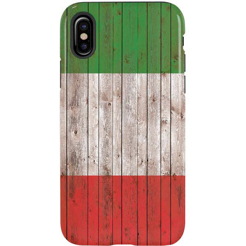 Italian Flag Dark Wood iPhone X Pro Case