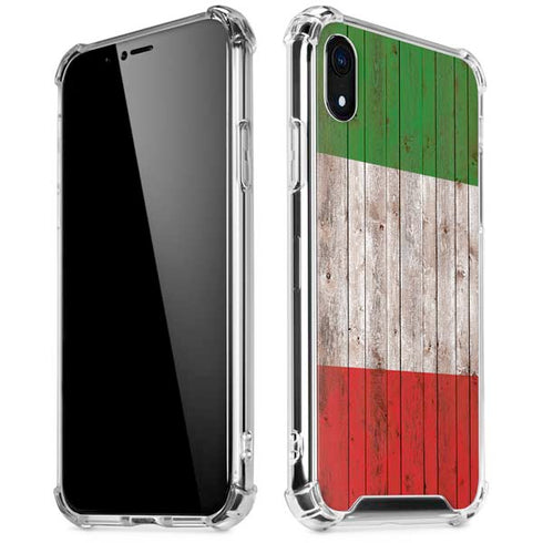 Italian Flag Dark Wood iPhone XR Clear Case