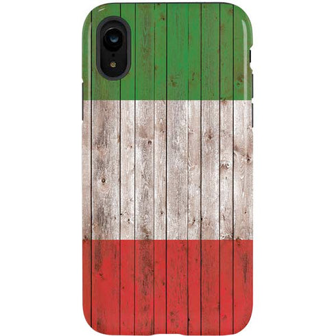 Italian Flag Dark Wood iPhone XR Pro Case