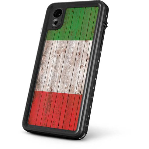 Italian Flag Dark Wood iPhone XR Waterproof Case