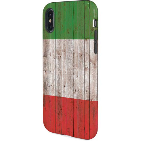 Italian Flag Dark Wood iPhone XS Pro Case