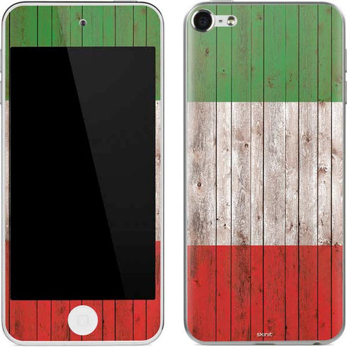 Italian Flag Dark Wood Apple iPod Skin