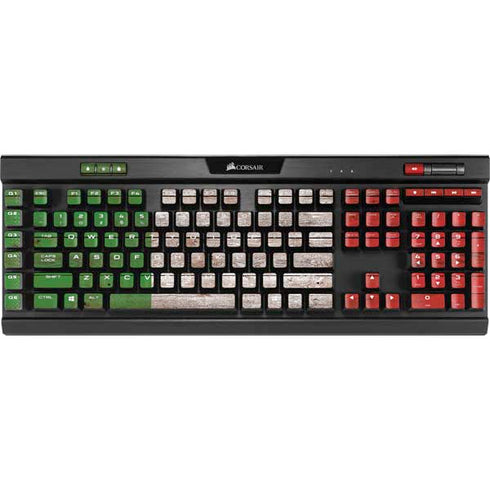 Italian Flag Dark Wood K95 RGB PLATINUM Mechanical Gaming Keyboard Skin