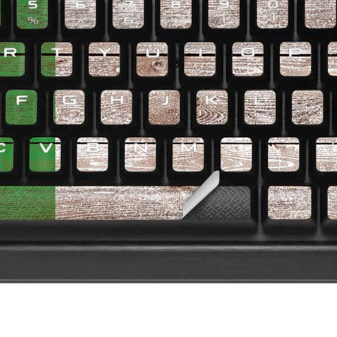 Italian Flag Dark Wood K95 RGB PLATINUM Mechanical Gaming Keyboard Skin