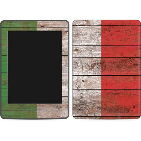 Italian Flag Dark Wood Amazon Kindle Skin
