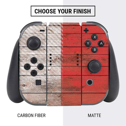 Italian Flag Dark Wood Nintendo Switch Bundle Skin