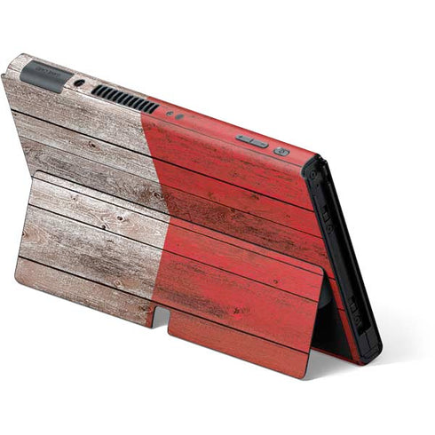 Italian Flag Dark Wood Nintendo Switch OLED (2021) Skin