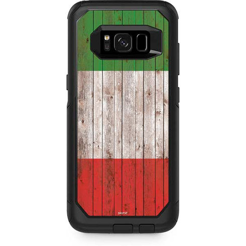 Italian Flag Dark Wood Otterbox Commuter Galaxy Skin