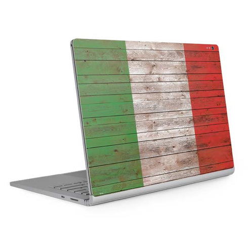 Italian Flag Dark Wood Surface Book 2 15in Skin