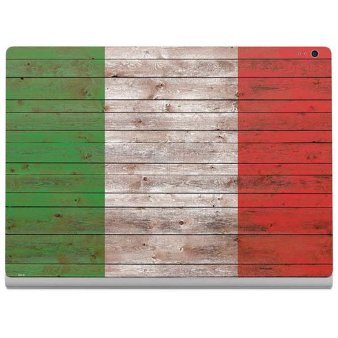 Italian Flag Dark Wood Surface Book 2 15in Skin