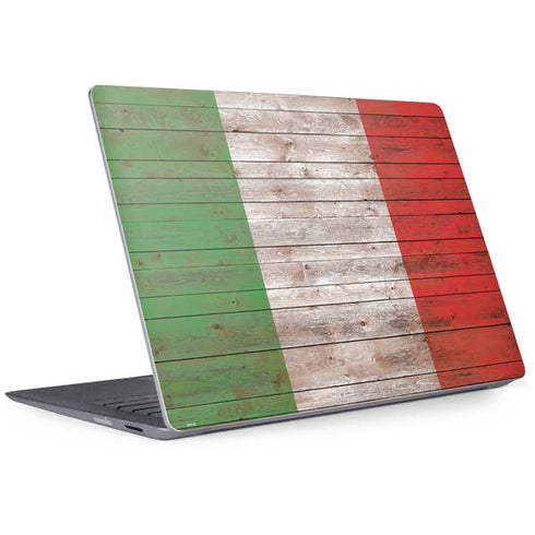 Italian Flag Dark Wood Surface Laptop 2 Skin