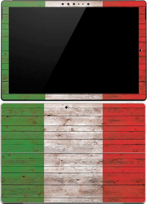 Italian Flag Dark Wood Surface Pro 4 Skin
