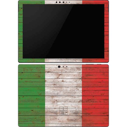 Italian Flag Dark Wood Surface Pro 6 Skin