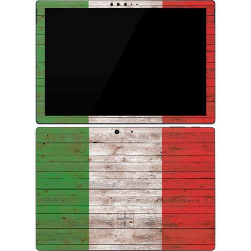 Italian Flag Dark Wood Surface Pro 7 Skin