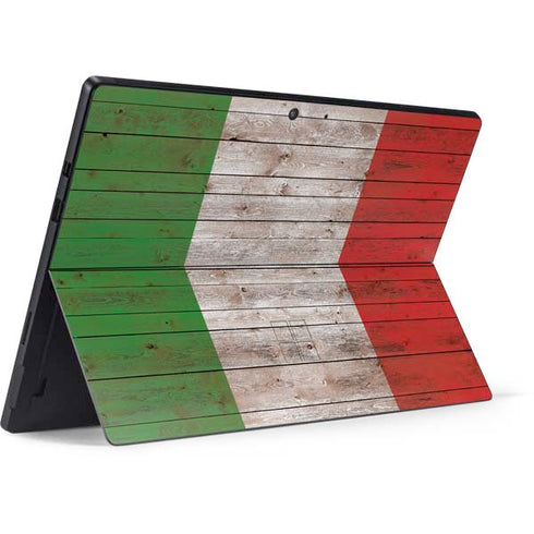 Italian Flag Dark Wood Surface Pro 7 Skin