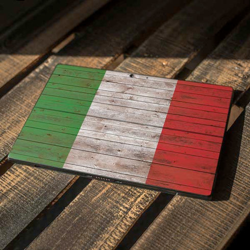 Italian Flag Dark Wood Surface Pro 7 Skin