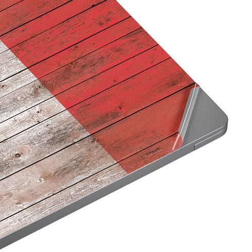 Italian Flag Dark Wood Universal Laptop 18in (14.6 x 10.6in) Skin