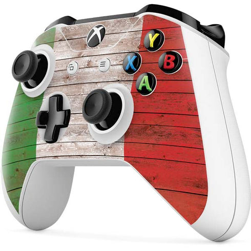 Italian Flag Dark Wood Xbox One S Controller Skin